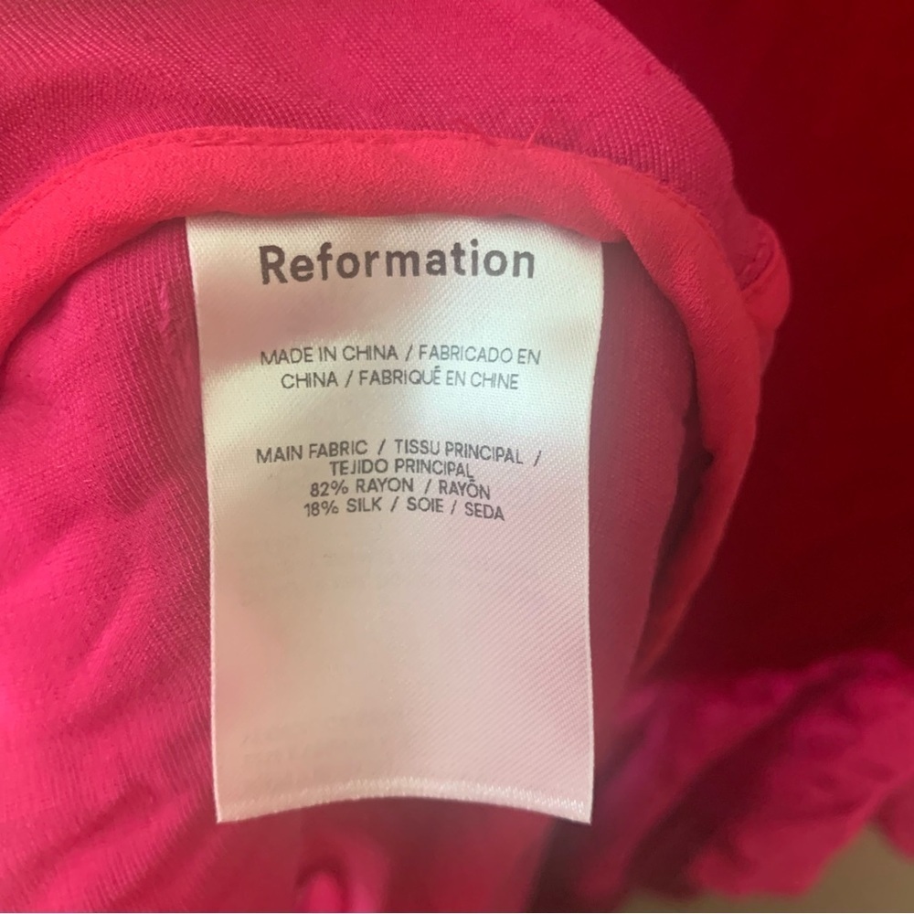 Reformation Winola Dress in Rhubarb Velvet Size XS NWT New - Picture 13 of 13